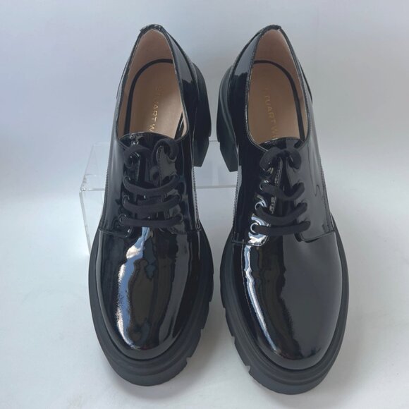 Stuart Weitzman Soho Derby Lug Sole Leather Chunky Heel Loafers Women Size 39 - Picture 4 of 11